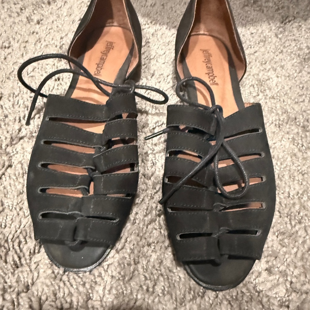 Jeffrey Campbell Black Cutout Flats